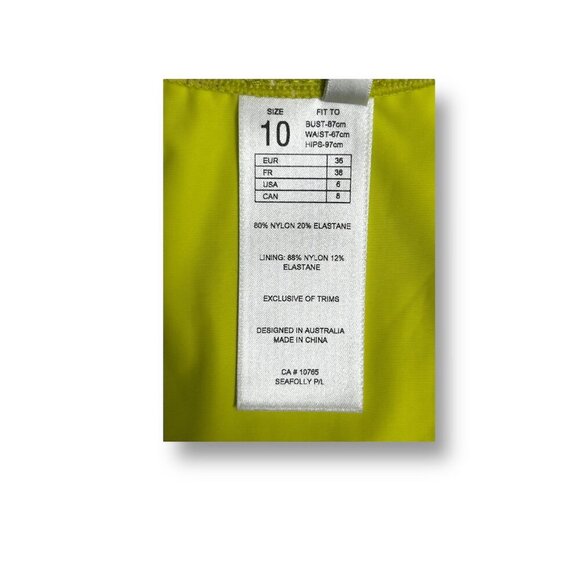 Seafolly US 6 Summer of Love High Cut Bikini Bottom Yellow Floral NWT Swim Pant - Picture 10 of 11